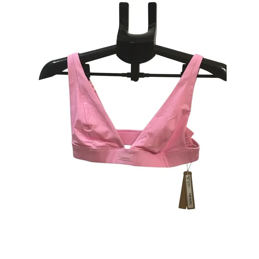 NWT SKIMS Women's Pink Plunge Bikini Top Size M